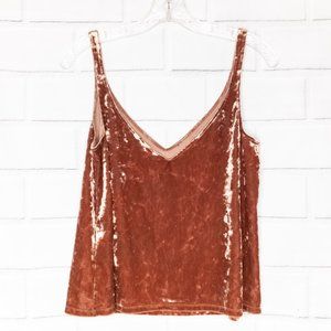 H&M》Crushed Velvet•Rust Copper Orange•V-Neck Cami